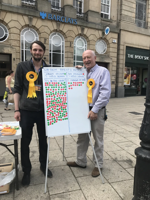 Brexit-O-meter in Stafford with Alec and Richard, July 2018